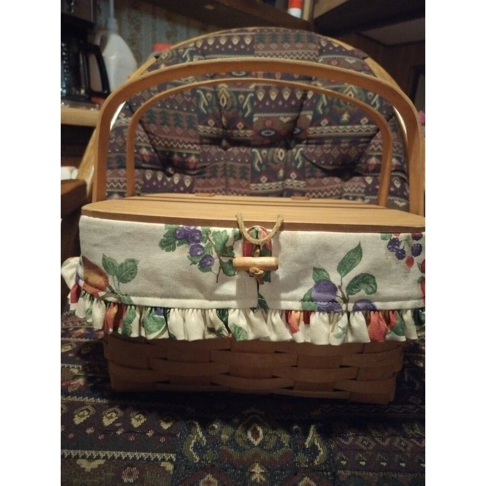 Longaberger Picnic Basket Fruit Medley Liner Riser Table Plastic Insert 1992 EUC